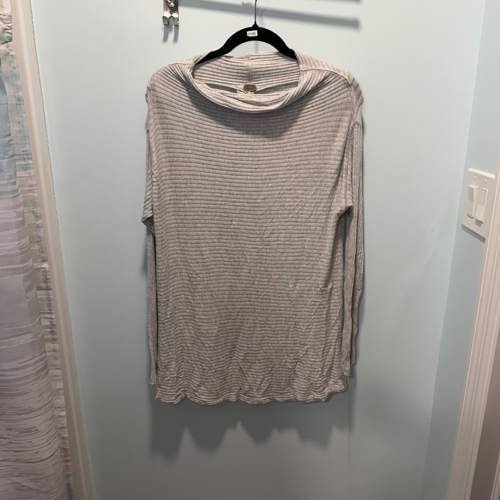 Free‎ People We The Free Ribbed Tunic Gray Medium Boho Oversized Casual